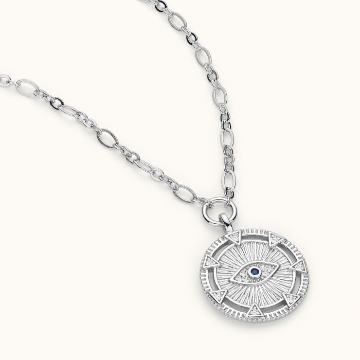 Sterling Silver Evil Eye Amulet Necklace