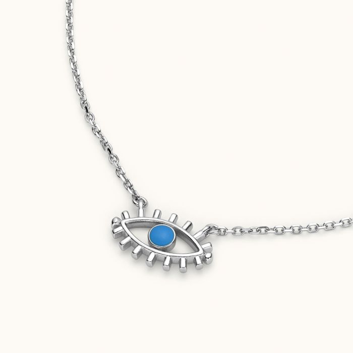 Sterling Silver Evil Eye Amulet Necklace