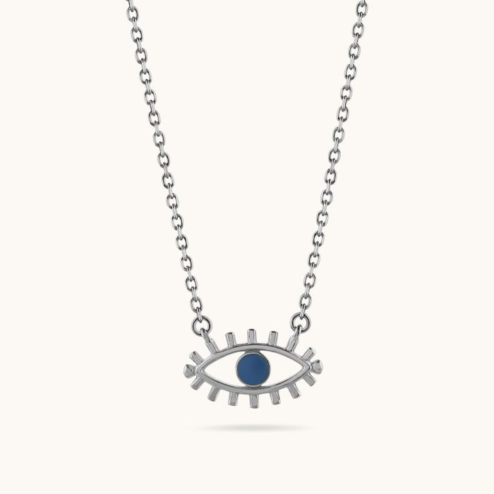 Sterling Silver Evil Eye Amulet Necklace