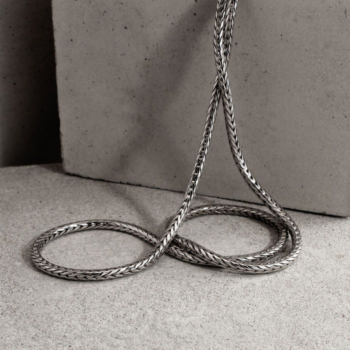 Sterling Silver 2.5mm Rounded Foxtail Chain Necklace