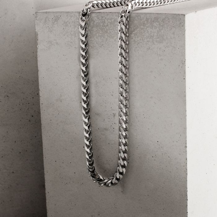 Sterling Silver 4mm Franco Bracelet with Chain 