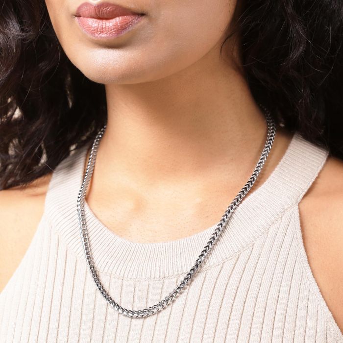 Sterling Silver 4mm Franco Bracelet with Chain 