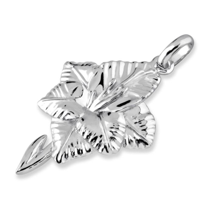 Sterling Silver Gladiolus August Flower Pendant