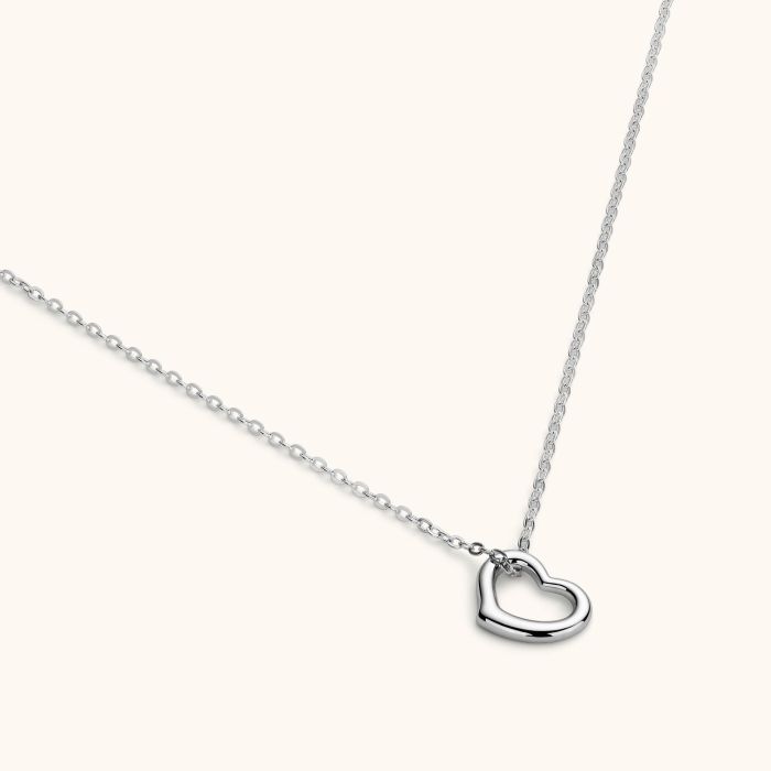 Sterling Silver Floating Heart Necklace