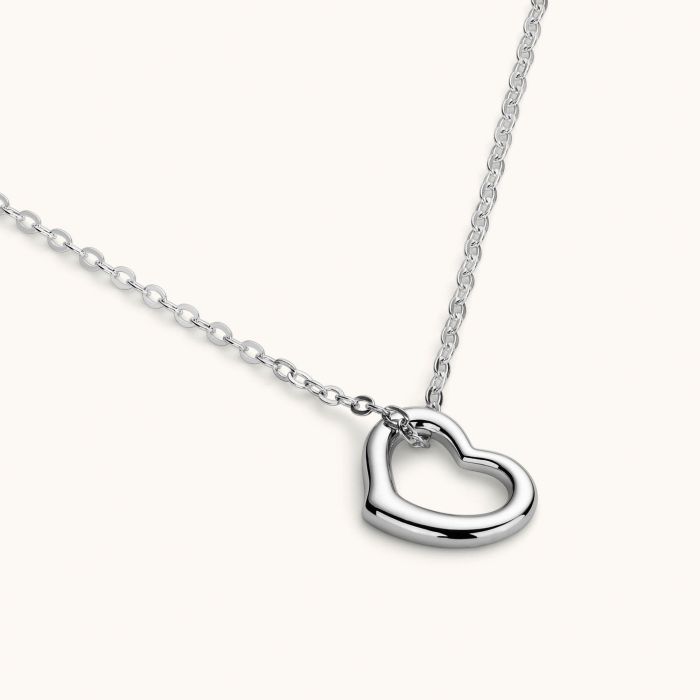 Sterling Silver Floating Heart Necklace