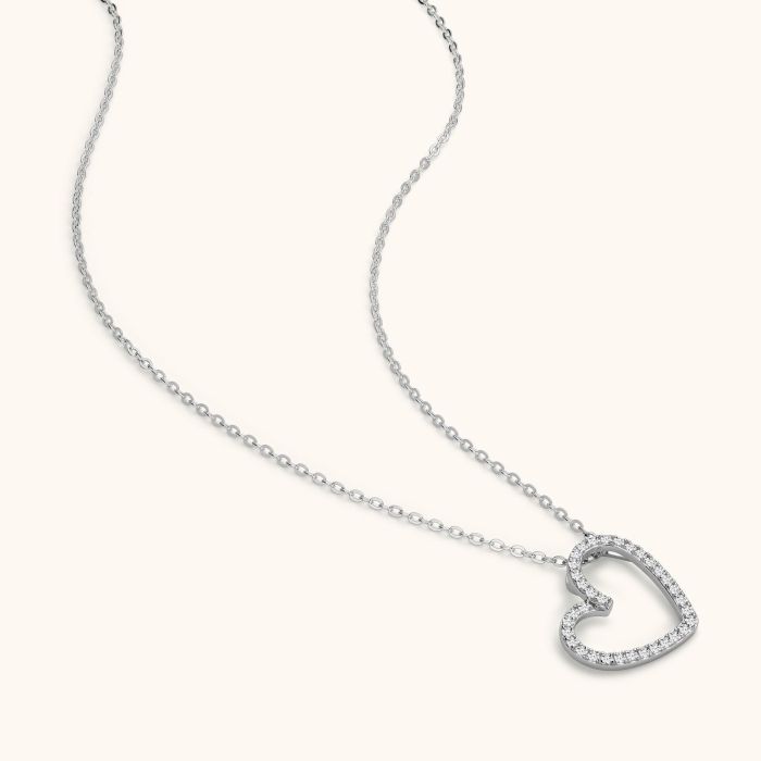 Sterling Silver Floating Heart Necklace