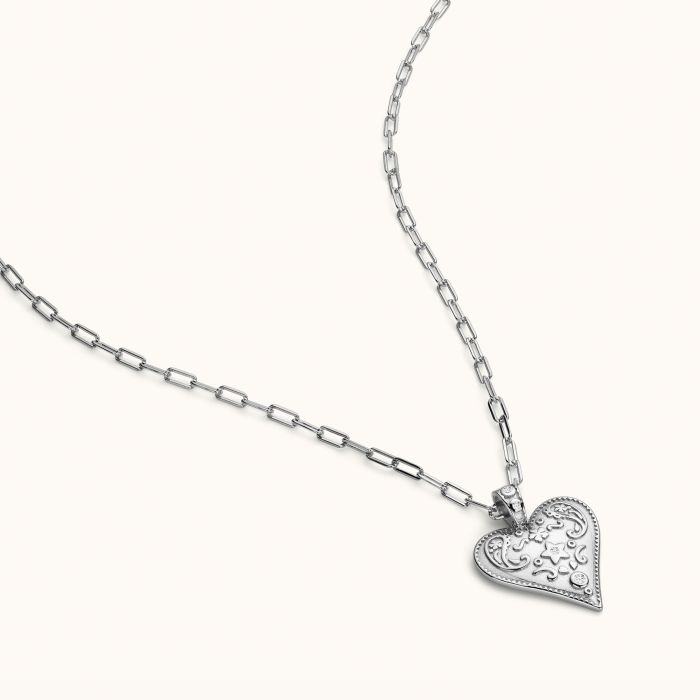 Sterling Silver Filigree Heart Necklace