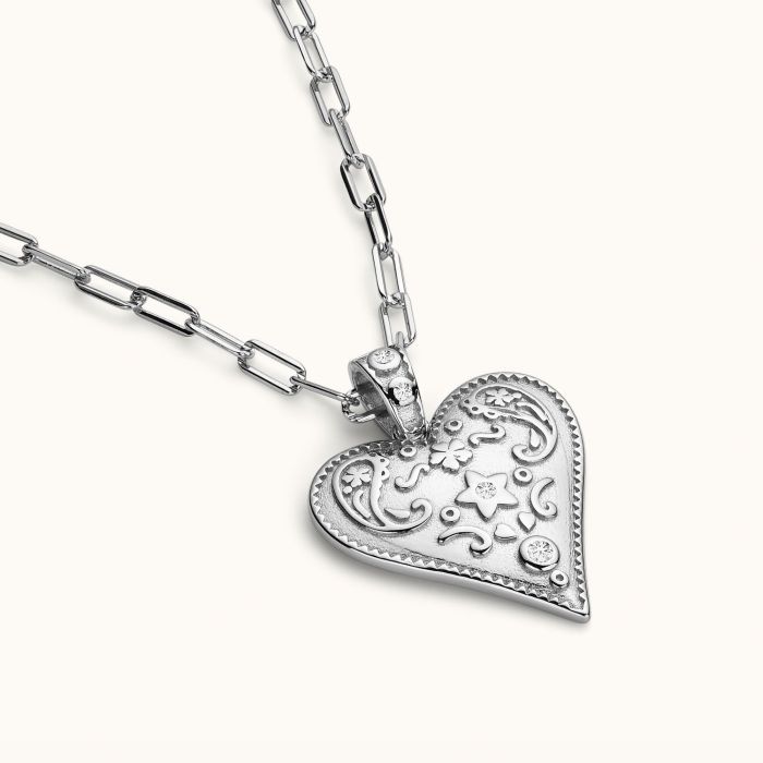 Sterling Silver Filigree Heart Necklace