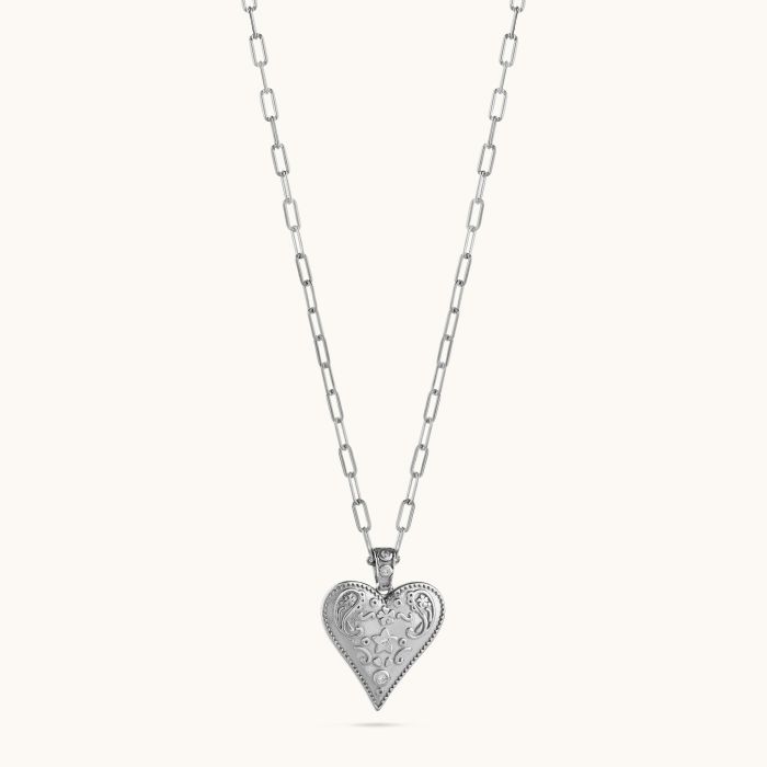 Sterling Silver Filigree Heart Necklace