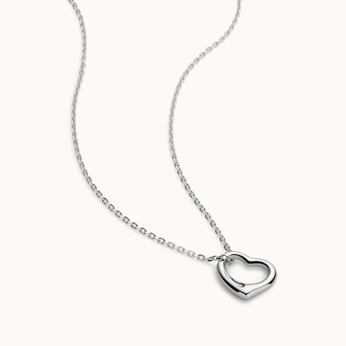 Sterling Silver Floating Heart Necklace