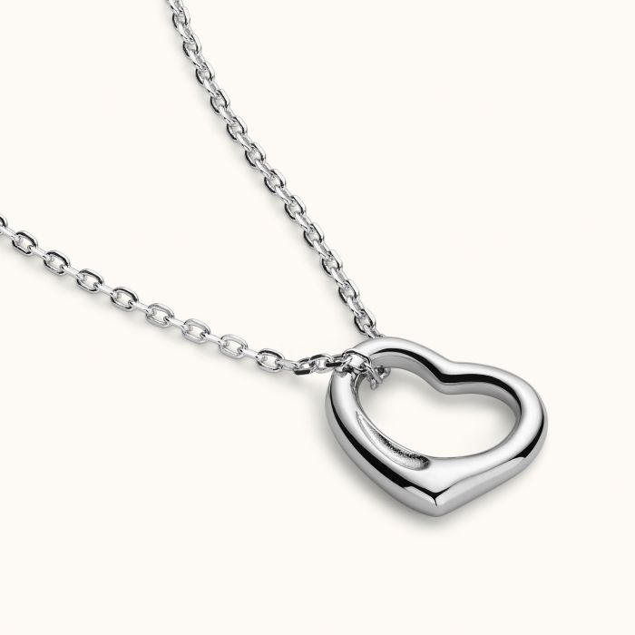 Sterling Silver Floating Heart Necklace