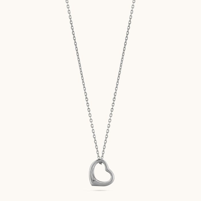 Sterling Silver Floating Heart Necklace