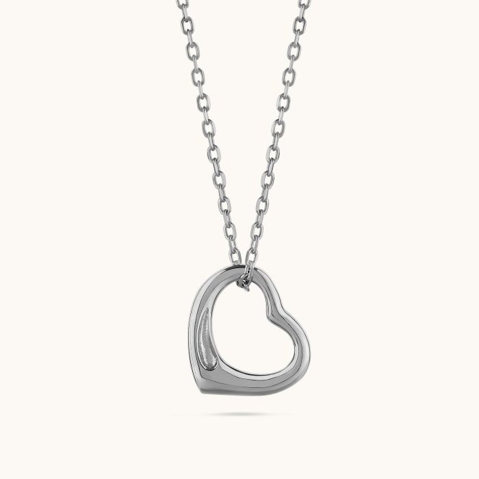 Sterling Silver Floating Heart Necklace