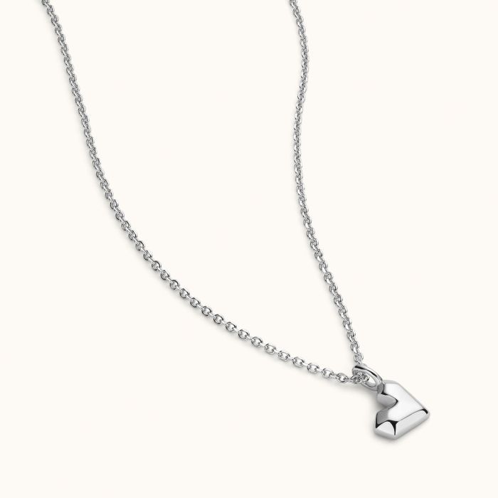 Sterling Silver Geometric Heart Necklace