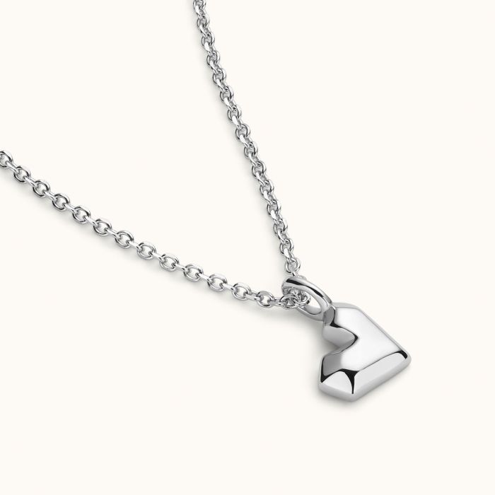 Sterling Silver Geometric Heart Necklace