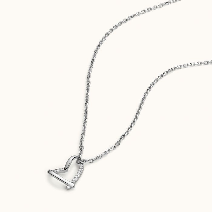 Sterling Silver Floating Heart Necklace