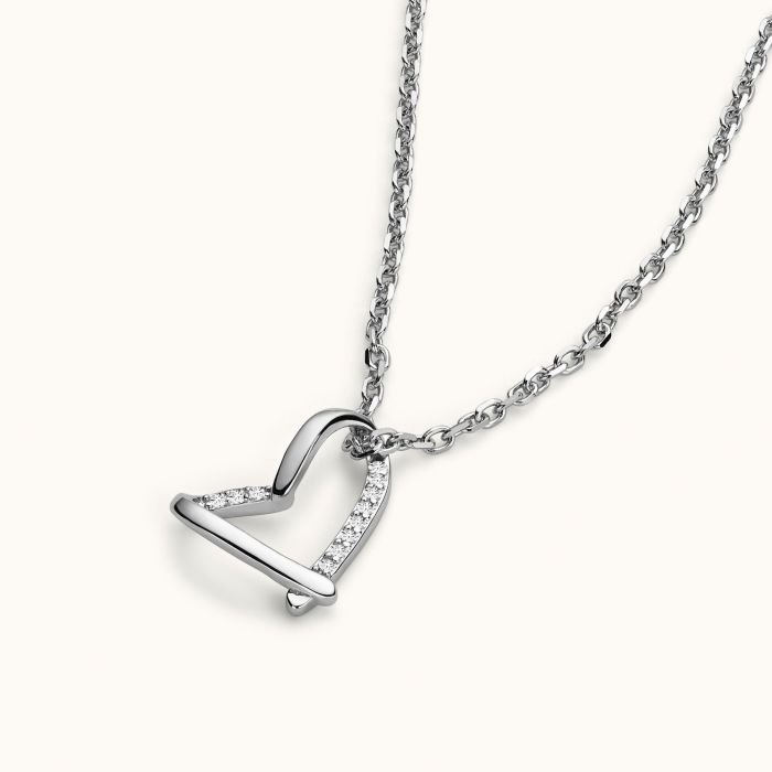 Sterling Silver Floating Heart Necklace