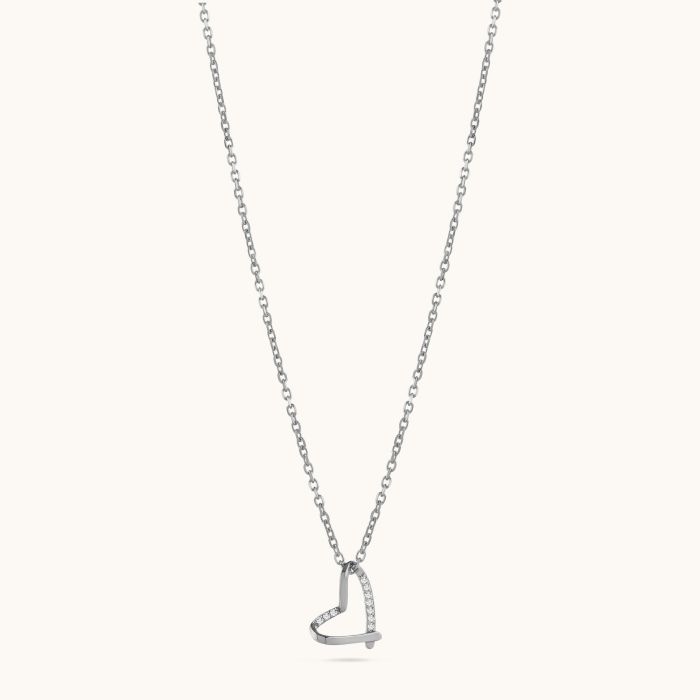 Sterling Silver Floating Heart Necklace