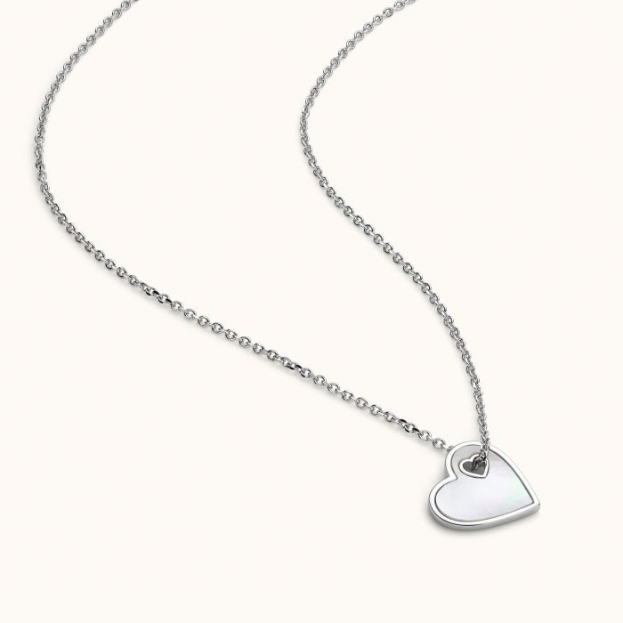 Sterling Silver Mother of Pearl Heart Necklace