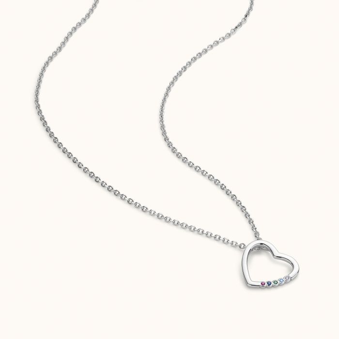 Sterling Silver Floating Heart Necklace