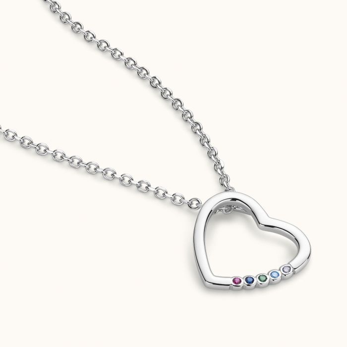 Sterling Silver Floating Heart Necklace