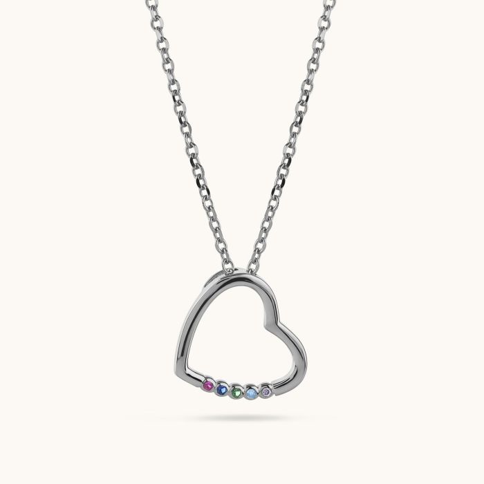 Sterling Silver Floating Heart Necklace