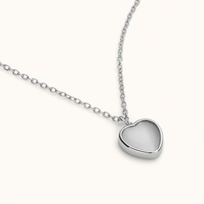 Sterling Silver Cats Eye Heart Necklace