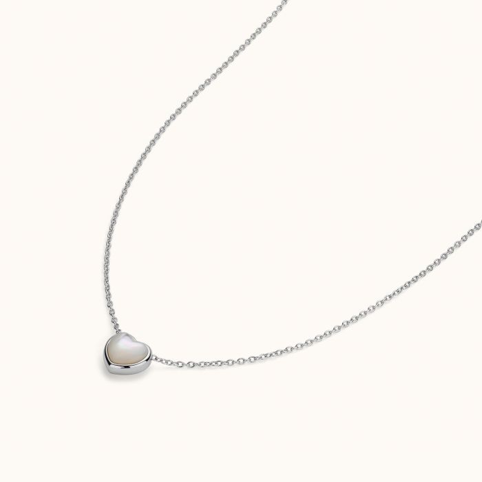 Sterling Silver Moonstone Heart Necklace