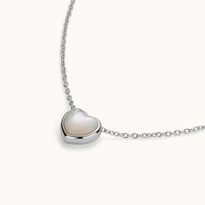 Sterling Silver Moonstone Heart Necklace