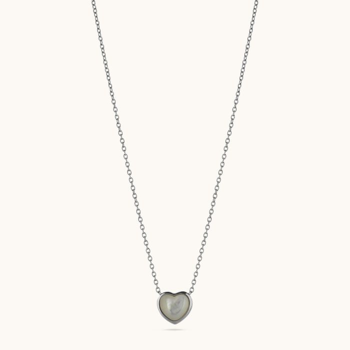 Sterling Silver Moonstone Heart Necklace