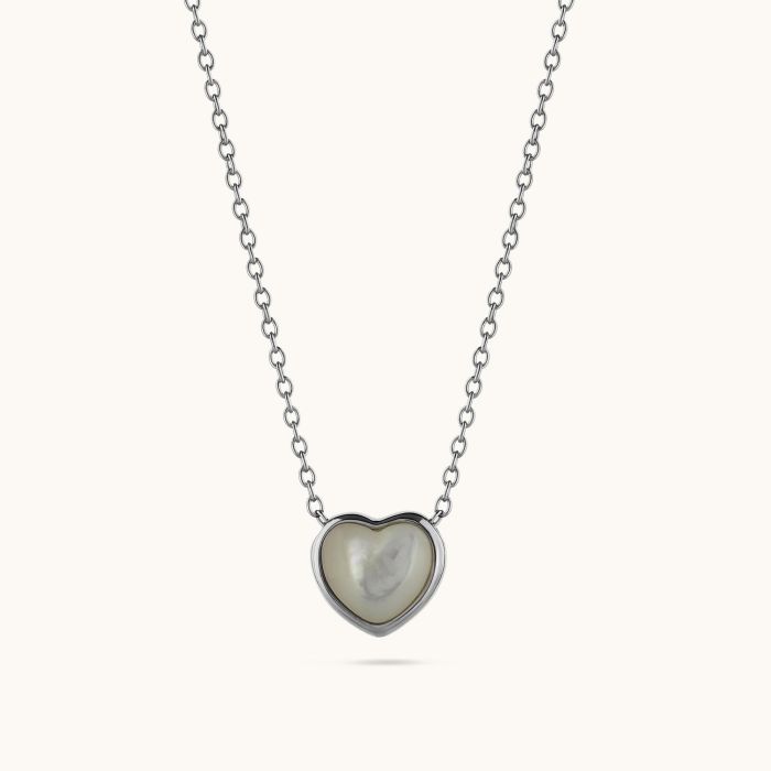 Sterling Silver Moonstone Heart Necklace