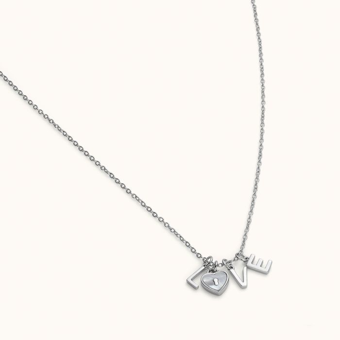 Sterling Silver Love Heart Charm Necklace