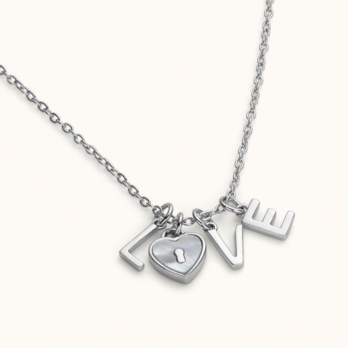 Sterling Silver Love Heart Charm Necklace