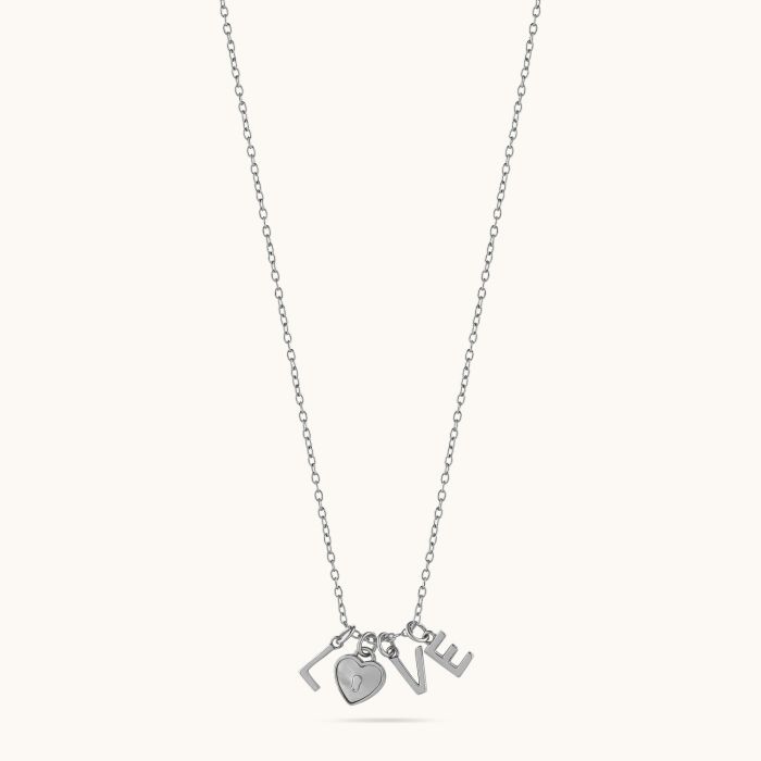 Sterling Silver Love Heart Charm Necklace