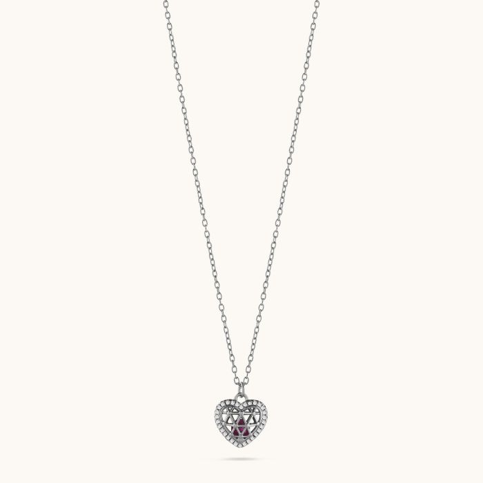 Sterling Silver Cubic Zirconia Heart Necklace