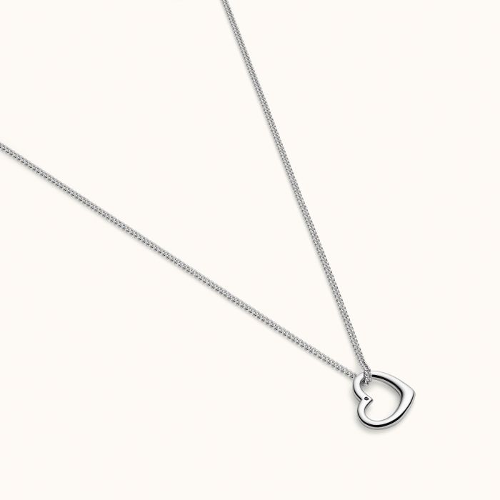 Sterling Silver Floating Heart Necklace