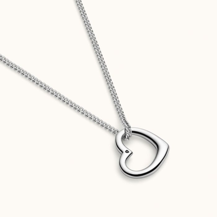 Sterling Silver Floating Heart Necklace