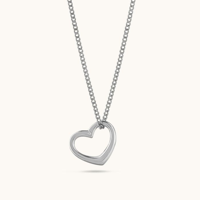 Sterling Silver Floating Heart Necklace