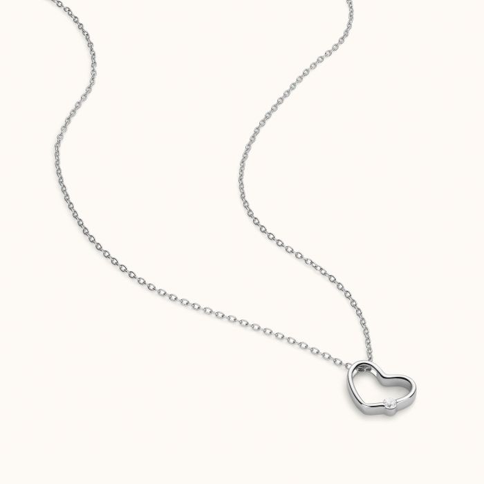 Sterling Silver Floating Heart Necklace