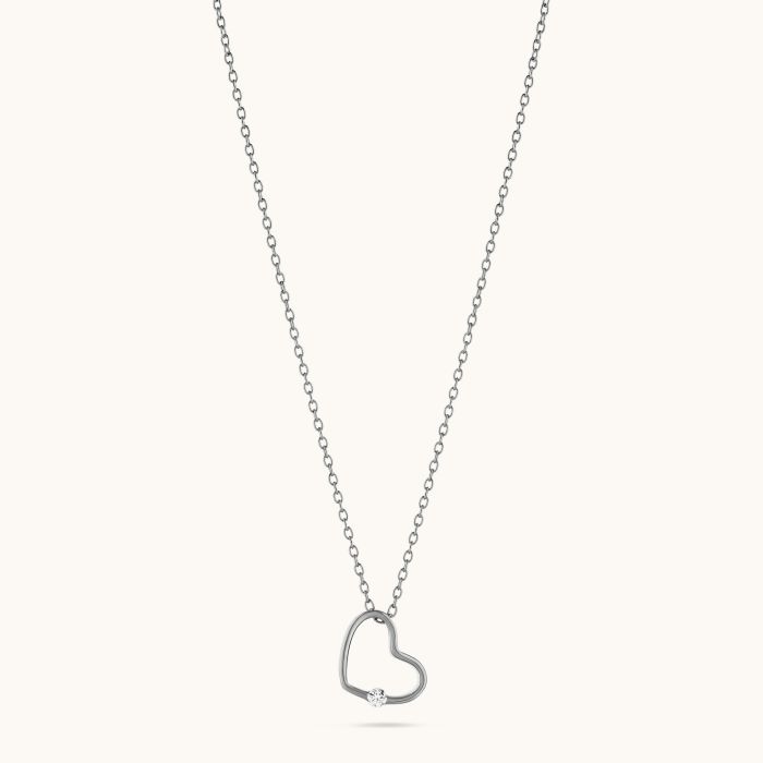 Sterling Silver Floating Heart Necklace