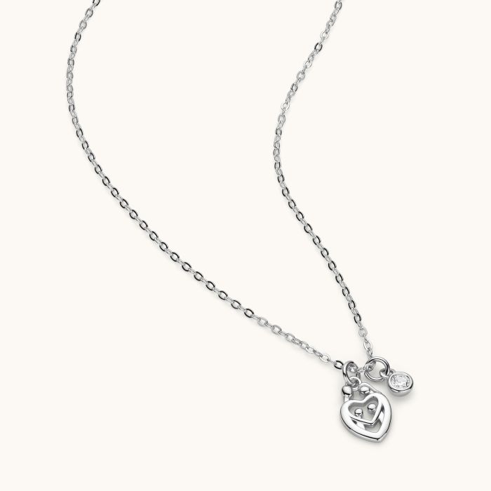 Sterling Silver Family Love Heart Necklace