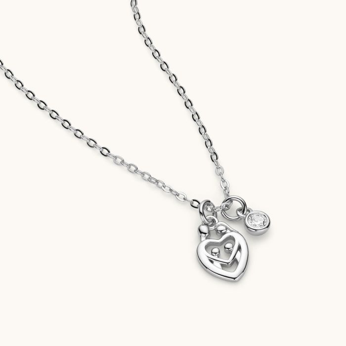 Sterling Silver Family Love Heart Necklace