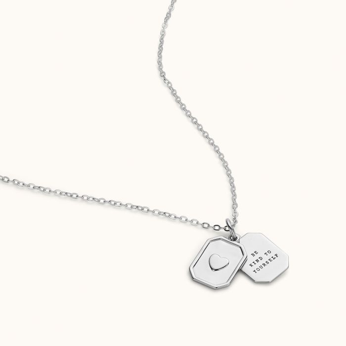 Sterling Silver Heart Tag Necklace