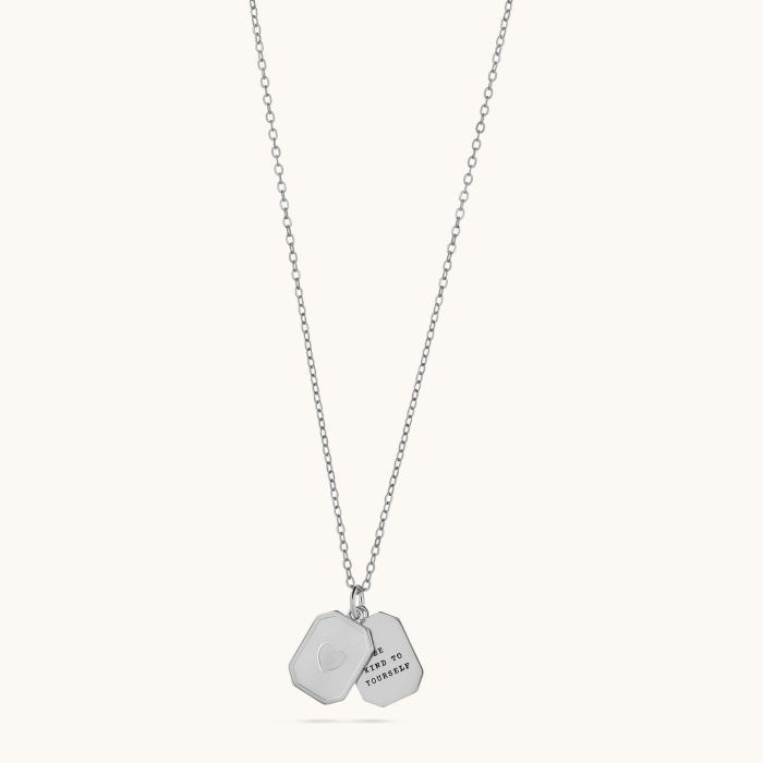 Sterling Silver Heart Tag Necklace