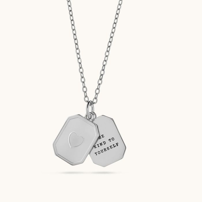 Sterling Silver Heart Tag Necklace