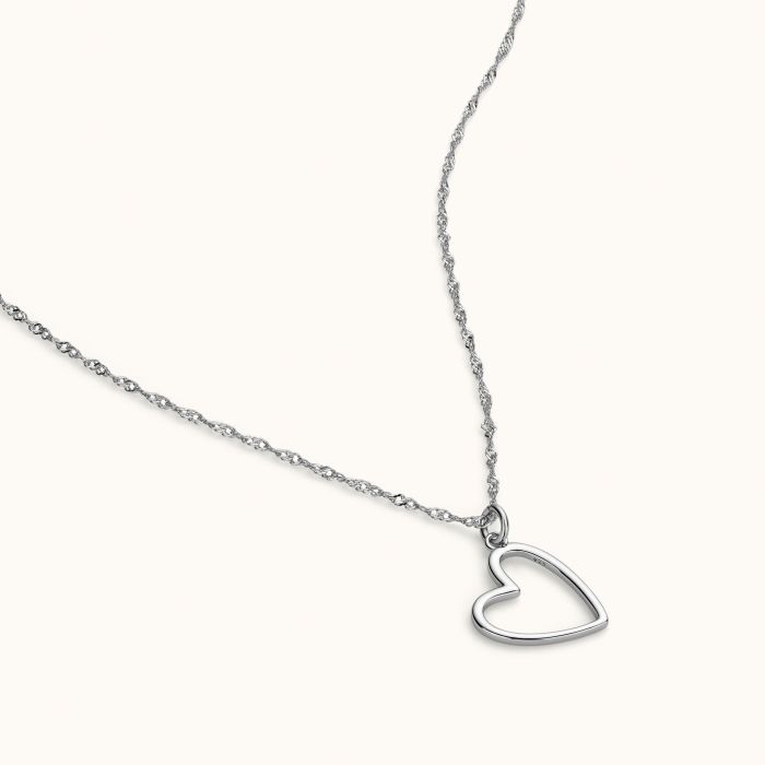 Sterling Silver Floating  Heart Necklace