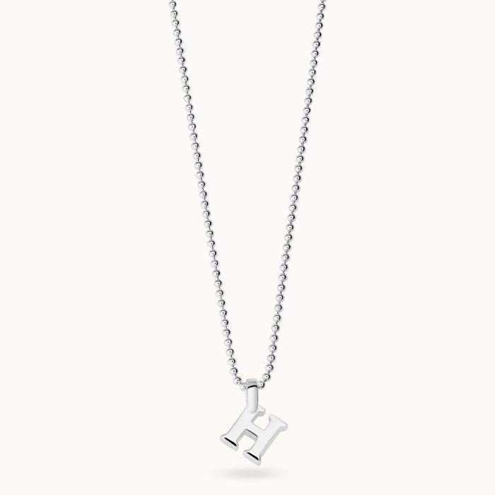 Sterling Silver Letter H Initial Necklace