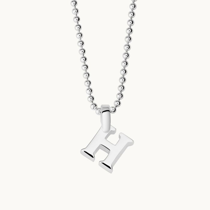 Sterling Silver Letter H Initial Necklace