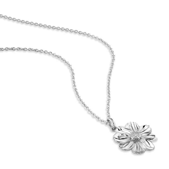 Sterling Silver OCTOBER MARIGOLD Necklace with Cable chain