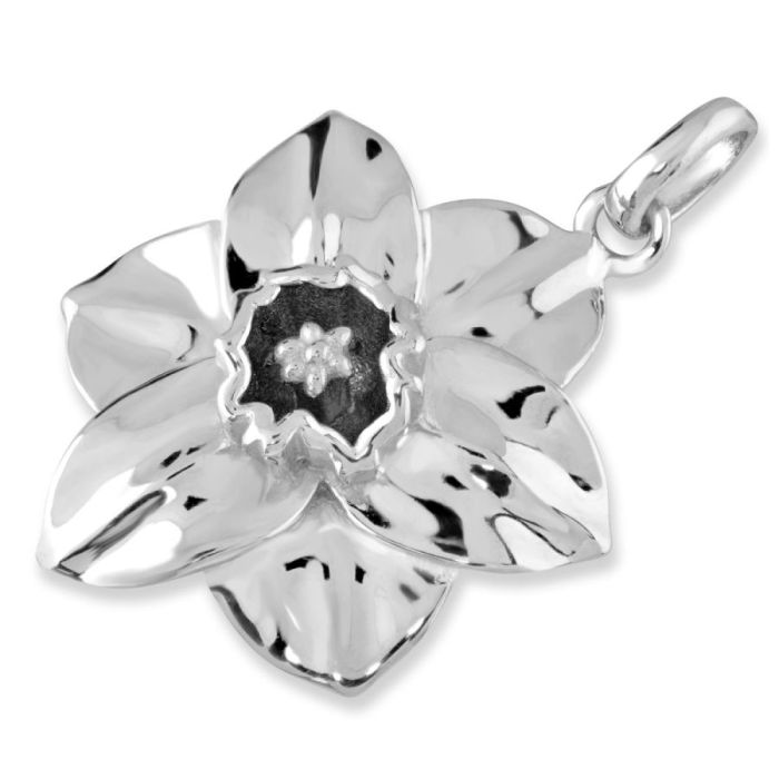 Sterling Silver Narcissus December Flower Pendant